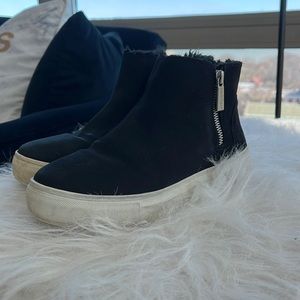 J/Slide NYC black faux fur high tops